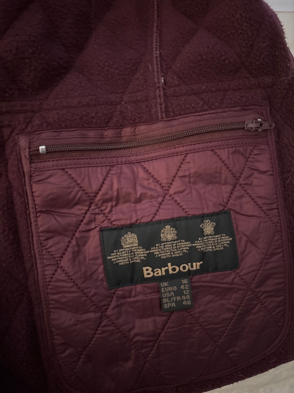 Barbour Quilted Wine Red Women's Vest - Picture 4 of 5